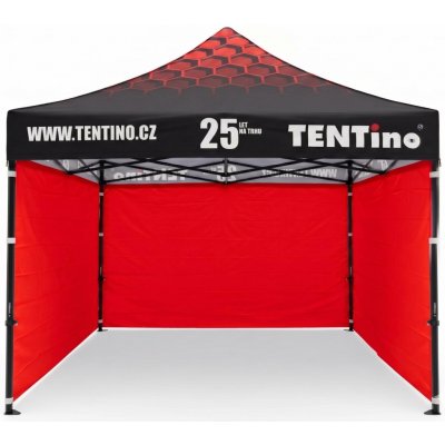 TENTino STEEL HEXAGON 3x3m 7A - ČERVENÁ, konstrukce + střecha TENTino + 3x boční strana – Zboží Dáma