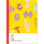 Optys Školní sešit 511 bezdřevý s dvěmi pomocnými linkami 20 mm písmena – Zboží Dáma