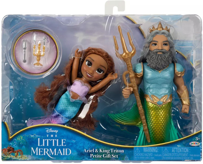 Jakks Pacific Disney Princess - Málá mořská víla Ariel a král Triton - 15 cm