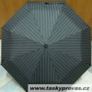 Deštník skládací Blue Drop A389UC šedý/černý proužky