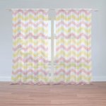 Sablio Záclony Růžové a žluté klikyháky: 2ks 150x250cm – Zboží Mobilmania