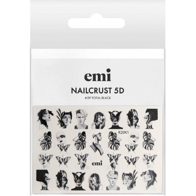 E.Mi Vodolepka NAILCRUST 5D 29 Total Black – Zboží Mobilmania