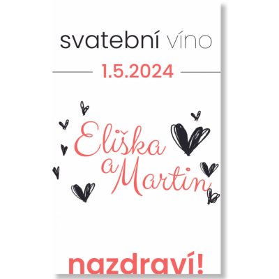 Personal Personal Etiketa na láhev - Srdíčko Zvolte množství: od 15 ks do 30 ks – Zboží Dáma