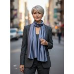 Classic Scarf šála s hedvábím modrá – Zboží Mobilmania