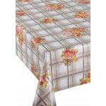 Ubrus PVC 3581401, metráž, 20 m x 140 cm, růže v kostkovaném vzoru, IMPOL TRADE – Zboží Dáma