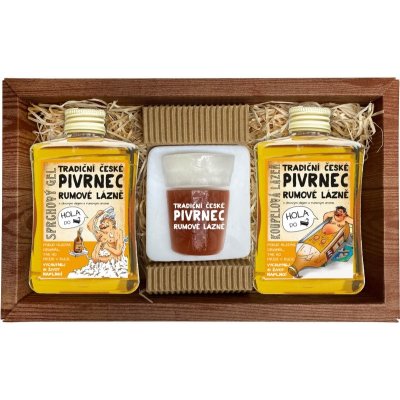 Bohemia Gifts & Cosmetics Pivrnec sprchový gel s olivovým olejem 300 ml + krémové mýdlo s glycerinem 70 g + olejová péče s olivovým olejem 300 ml dárková sada – Zbozi.Blesk.cz