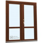 Kömmerling balkonové dveře 70 AD s příčkou levé ořech/ořech 150 x 210 cm, O+OS klapačka oboustranná klika + FAB + hliníkový pr – Hledejceny.cz