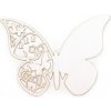 Svatební jmenovka Svatební jmenovka na sklenice motýl bílá perleť