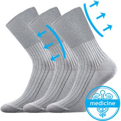 Boma ponožky Zdrav ponožky 3 pár světle šedá – Zboží Mobilmania