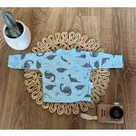 Novorozenecká bavlněná košilka kabátek Mamatti Dino park modrá s potiskem – Zboží Mobilmania