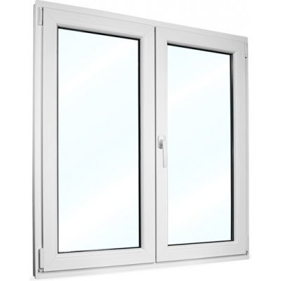 SkladOken.cz Plastové okno 110x120 cm (1100x1200 mm), dvoukřídlé se štulpem, bílé, PRAVÉ – Zbozi.Blesk.cz