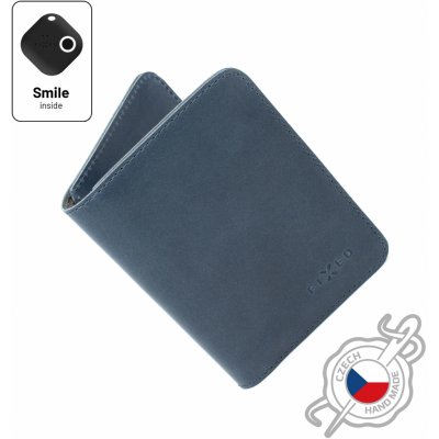 Kožená peněženka FIXED Smile Wallet XL se smart trackerem FIXED Smile PRO, modrá FIXSM-SWXL2-BL – Zboží Mobilmania