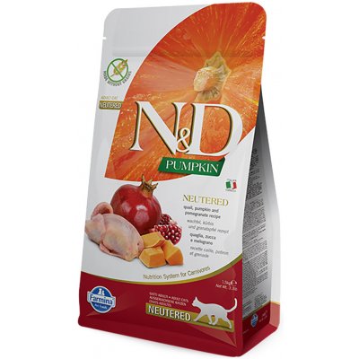 Farmina N&D GF Adult Cat Pumpkin Neutered Quail & Pomegranate 5 kg – Zboží Mobilmania