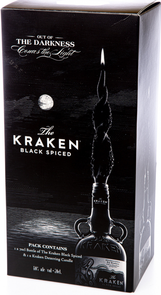 The Kraken Black Spiced 40% 0,7 l (dárkové balení svíčka)