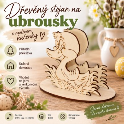 ADVIPO Dřevěný stojan na ubrousky Kačenka 140 × 100 × 110 mm – Hledejceny.cz