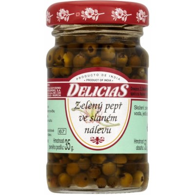 Delicias Zelený pepř ve slaném nálevu 50g – Zboží Dáma