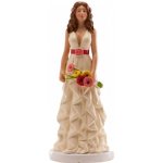 deKora deKorace Nevěsta brunetka s kyticí - svatební figurka na dort – Zboží Mobilmania