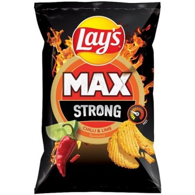 Lay's Max Strong smažené bramborové lupínky s příchutí chilli a limetky 120 g – Zboží Dáma