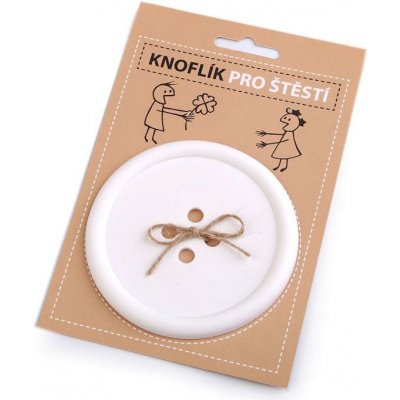 Knoflík pro štěstí podtácek 9cm bílý – Zboží Mobilmania