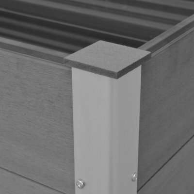 Vidaxl Vyvýšený záhon dřevoplast 100 x 100 x 91 cm šedý