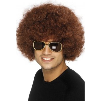 Paruka Funky Afro hnědá