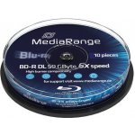 MediaRange BD-R 50GB 6x, spindle, 10ks (MR507) – Zbozi.Blesk.cz