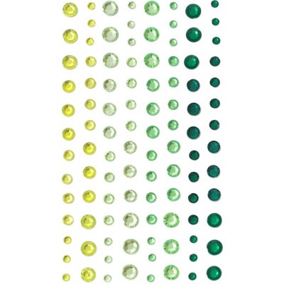 Galeria Papieru Samolepicí kamínky zelená 3/4/5/6mm, 104ks