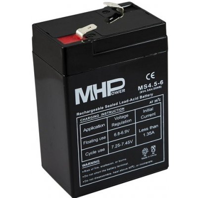 MHPower Pb VRLA AGM 6V 4,5Ah MS4.5-6; MS4.5-6 – Zboží Mobilmania