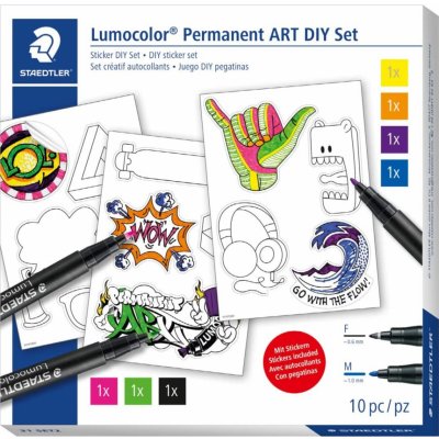 STAEDTLER Kreativní sada Lumocolor Permanent ART samolepky 31 SET 2 – Hledejceny.cz