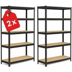 Výprodej-regálů.cz Regál 1800 x 900 x 400 mm 5 polic černý 2 ks – Hledejceny.cz