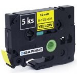 Gigaprint Kompatibilní sada 5 ks pásek pro BROTHER TZe-631 12mm černý tisk/žlutý podklad, laminovaná – Zboží Živě