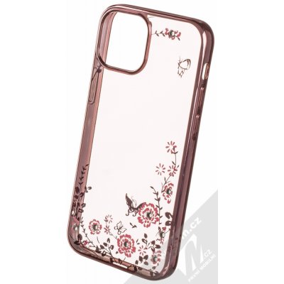 Pouzdro 1Mcz Diamond Flower TPU Apple iPhone 13 mini růžově zlaté – Zbozi.Blesk.cz