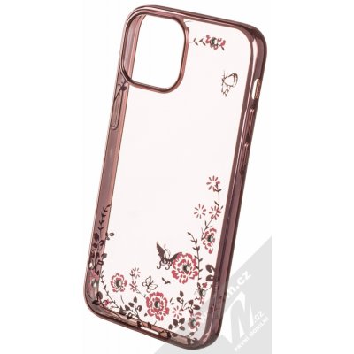 Pouzdro 1Mcz Diamond Flower TPU Apple iPhone 13 mini růžově zlaté – Zboží Mobilmania