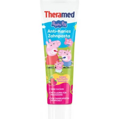 Theramed Peppa Pig dětská zubní pasta s příchutí červeného ovoce 0–6 let 50 ml – Hledejceny.cz