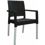 Mega Plast, plastová židle RATAN LUX (AL nohy), 88 x 56,5 x 56 cm, stohovatelná, antracit – Hledejceny.cz