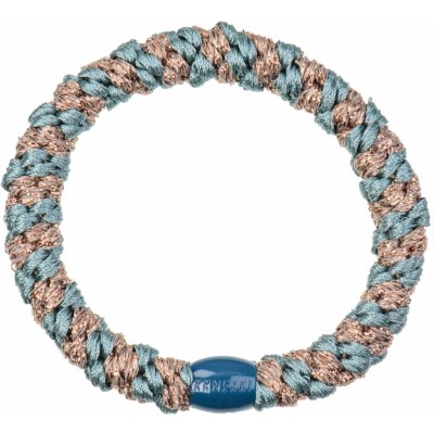 KKNEKKI Gumička do vlasů Kknekki Faded green / Taupe Glitter, modrá barva, textil – Zboží Dáma