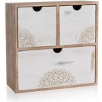 HOME DECOR Polička RUSTIN WHITE, 3 šuplíky – Zboží Dáma