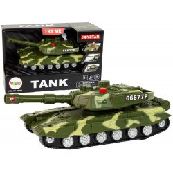 LEANToys Vojenský tank se zvukem a světlem hnědý