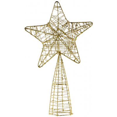 DECOLED Hvězda na špici stromu zlatá 18 x 30 cm – Zboží Dáma