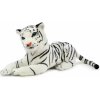 Plyšák andos tygr bílý ležící + ocas 49 cm 24 cm