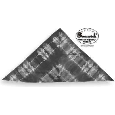 Soonrich šátek batikovaný šedý třícípý bsb010 – Zboží Mobilmania
