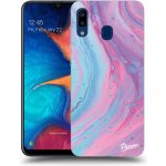 Pouzdro Picasee silikonové Samsung Galaxy A20e A202F - Pink liquid černé