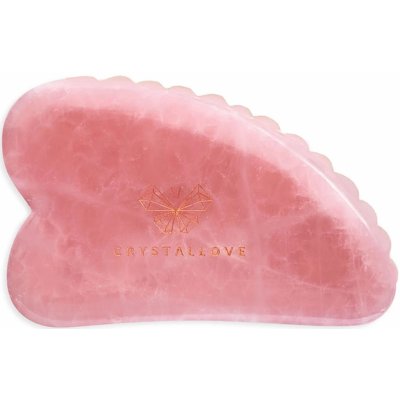 Crystallove - 3D Rose Quartz Gua Sha - 3D kámen Gua Sha - růžový křemen - 1 ks