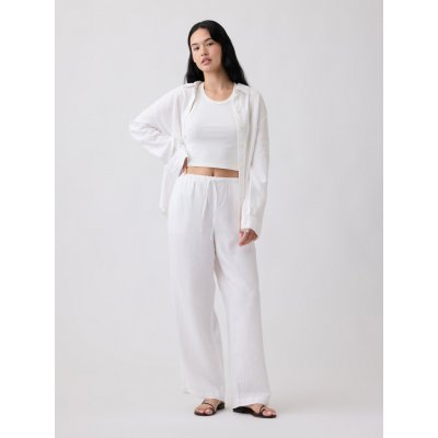 GAP Kalhoty z lněné směsi Wide-Leg Bílá – Sleviste.cz