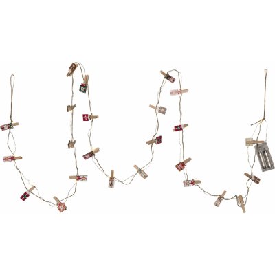 STAR TRADING Adventní kalendář Světelný řetěz Clippy Advent 240 cm červená barva dřevo – Zbozi.Blesk.cz