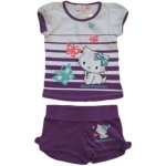Krásný set Hello Kitty pro holky tričko a kraťasy fialový – Zboží Mobilmania