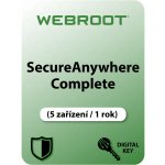 Webroot SecureAnywhere Complete 5 lic. 1 rok (WSAC5-1) – Hledejceny.cz