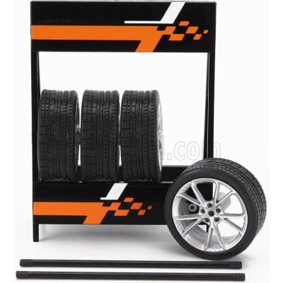 Ixo-models Accessories Cavalletto Supporto 4x Pneumatici Hyundai Metal Rack With 4x Tyres Stříbrná Černá 1:18 – Zbozi.Blesk.cz