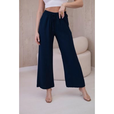 Fashionweek kalhoty wide leg se širokými nohavicemi K6695 tmave modré