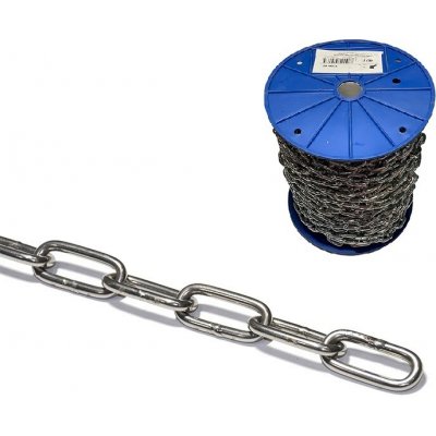 Řetěz dlouhý článek DIN 763/5685C, 5mm, Zn, cívka 40m – Sleviste.cz